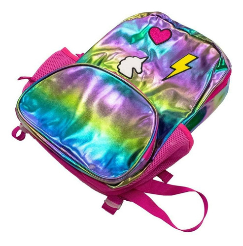 Mochila Pen+gear Con Diseño De Corazón Unicornio Y Rayo Ajustable Multicolor