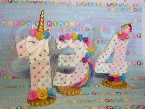 Vela, Topper Cake, Unicornio Personalizada Masa Flexible