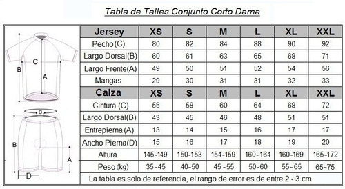 Calza Remera Ciclista Ciclismo Mountain Bike Mtb Dama Cas