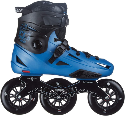 Patins Flying Eagle F110s Preto/azul 110mm/88a + Brinde