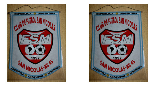 Banderin Grande 40cm Club De Futbol San Nicolas