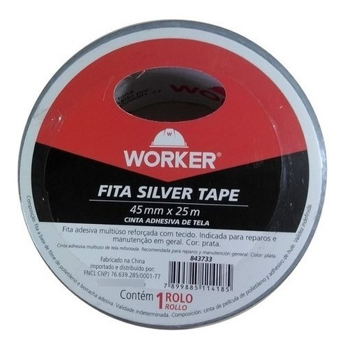 Fita Silvertape  5 Mts X 45 Cm Marca Worker