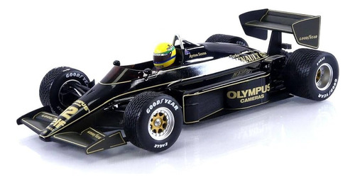 Miniatura Fórmula 1 Lotus 1985 Ayrton Senna 1:18 Minichamps Cor Preto