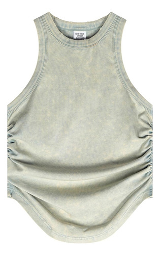 Playera Básica Casual Sin Mangas Con Cuello Redondo