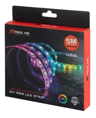 Rollo Led 5050 Rgb 5m C/control / Usb Xtrike Me