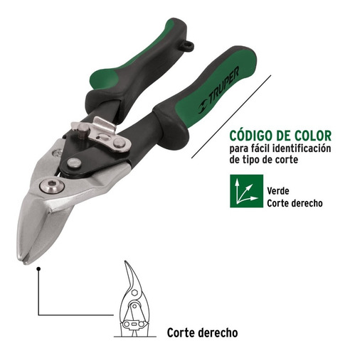 Imagen 2 de 10 de Tijera De Aviación Corte Derecho Reforzada Con Niquel 9 1/2