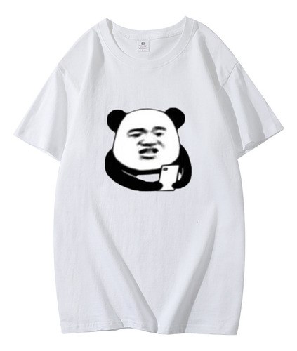 Camiseta De Manga Corta Panda Head Play Mobile Print