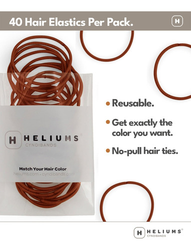 Gomas Elásticas Para Cabello Fino Heliums, Negras, De 2 Mm,