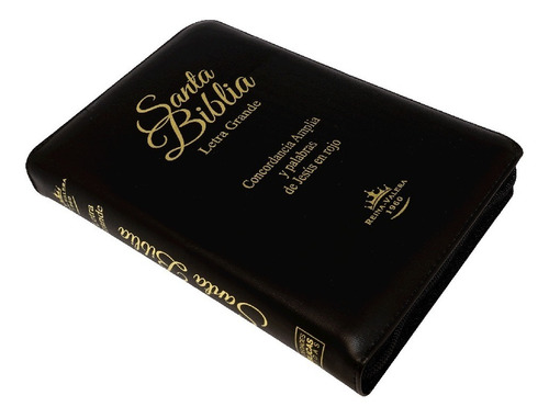 Biblia Rvr1960 Let. Grande Imit Piel Negra Con Cierre/índice