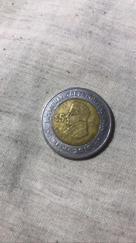 Moneda 5 Pesos Carlos Ma Bustamante Bicentenario Independen