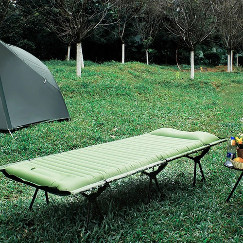 Catre Con Colchón Inflable Kano Cama Para Camping Plegable Color Verde