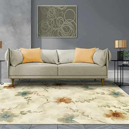 Superior Fiore Area Rug, 4 Pies X 6 Pies, Piedra