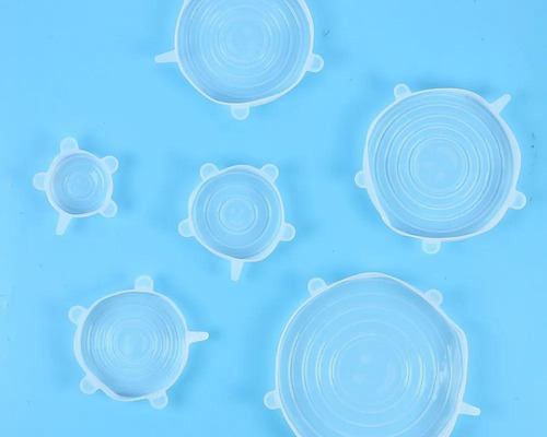 6 Pzas Tapa De Silicona Elástica Flexible Alimentos Cocina
