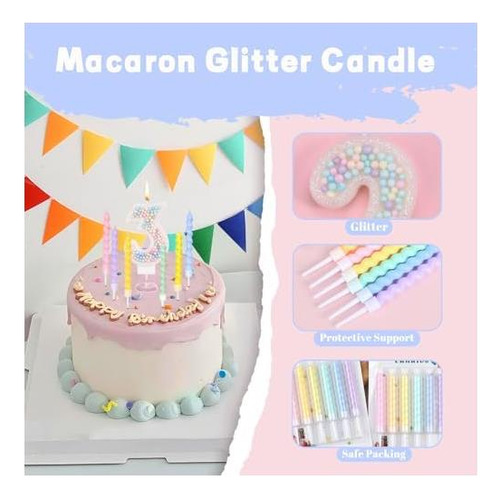 Velas De Cumpleaños, Velas Número 3 Para Pastel Con 12 Pcs