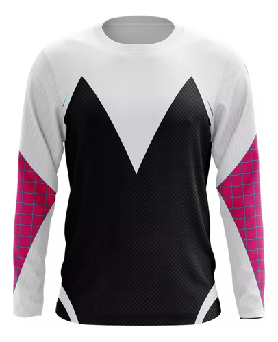 Playera Sublimada Spider Gwen Manga Larga Playa