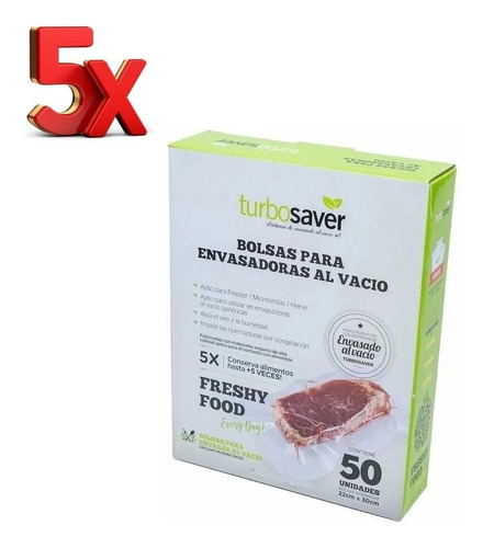 Imagen 1 de 7 de Bolsas Gofradas X250 Vb2230 Envasadora Al Vacío 22x30cm