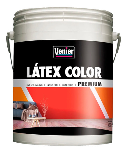 Latex Color Venier 1.25 Kg Premium Int/ext Colores Lavable Color Azul Calmo