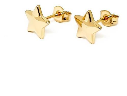 Aros Estrellas 10mm Enchapado Oro 18k