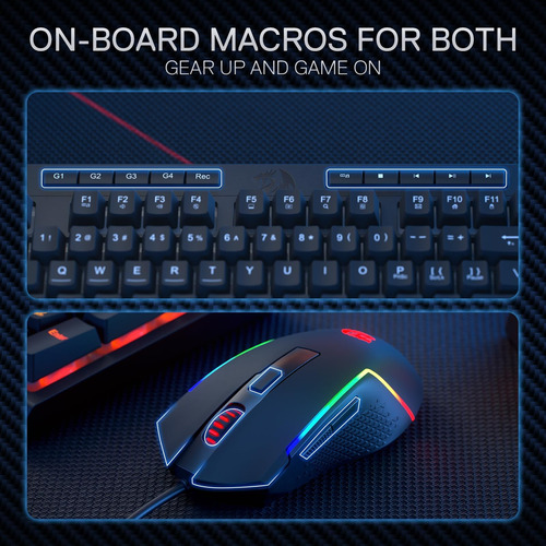 Redragon S141 Gaming Keyboard & Mouse Combo, 98 Keys K515 Wi