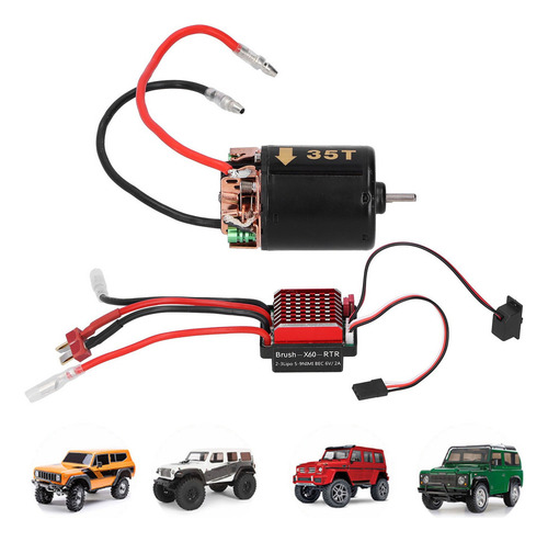 Motor Escovado 540 360a Esc Com Acessório T Plug Adequado Pa