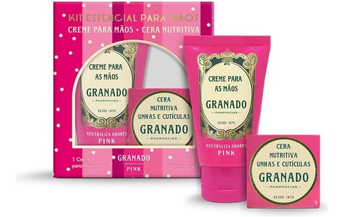  Kit Essencial Mãos Granado Pink Creme Mãos + Cera Nutritiva