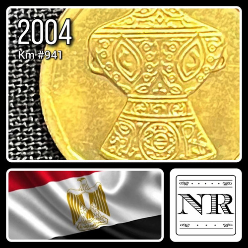 Imagen 1 de 4 de Egipto - 5 Piastres - Año 2004 (1425) - Km #941 - Vasija