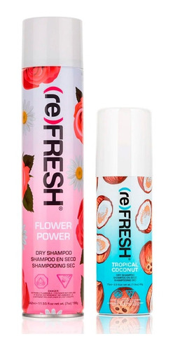 Kit Shampoo Seco Refresh Sin Enjuague 342ml + 75ml Flores