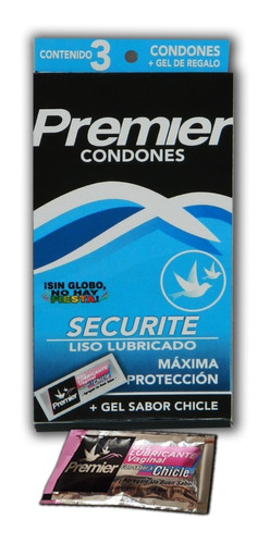 Cartera C/ 3 Condones Premier Securite Y 1 Lubricante Gratis