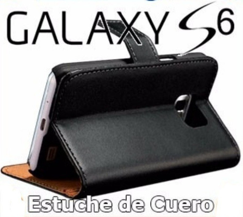 Imagen 1 de 4 de Estuche Cuero Samsung S6 Galaxy Funda Forro Tipo Libreta Svi