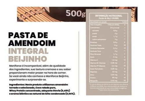 Imagem 5 de 5 de Kit 04x Pasta De Amendoim Maniforce Brigadeiro + Beijinho