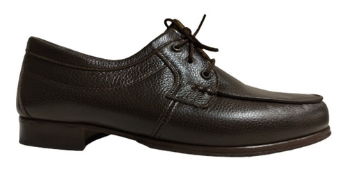 Imagen 3 de 6 de Zapato Cuero Marrón Clásico Media Suela Con Cordón Legitimo.