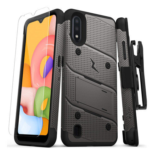 Funda Zizo Para Galaxy A01/gris/negro