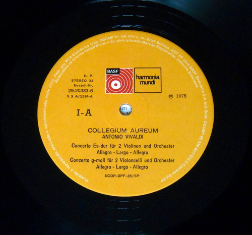 2 Lp Vivaldi Collegium Aureum Venezianische Konzerte Vinil (Usado)