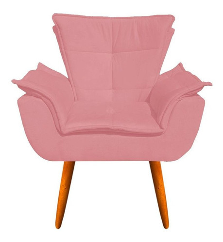 Poltrona Opala Com Puff Opala Suede - D'rossi Cor Rose