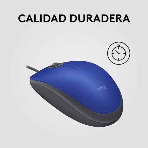 Logitech M110 Mouse Con Cable Usb Azul