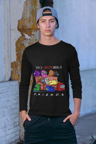 Polera Larga Among Us Game Impostor Friend Estampado Algodon