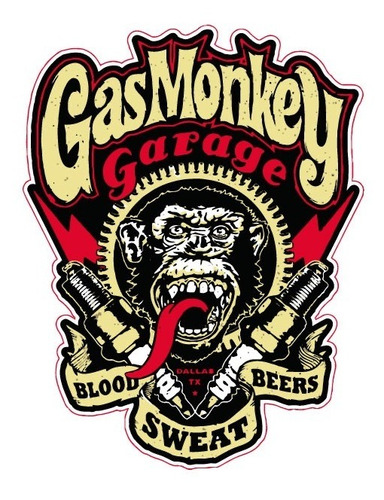 Imagen 1 de 2 de Sticker Calcomania Gas Monkey Reflectivo Pegatinas