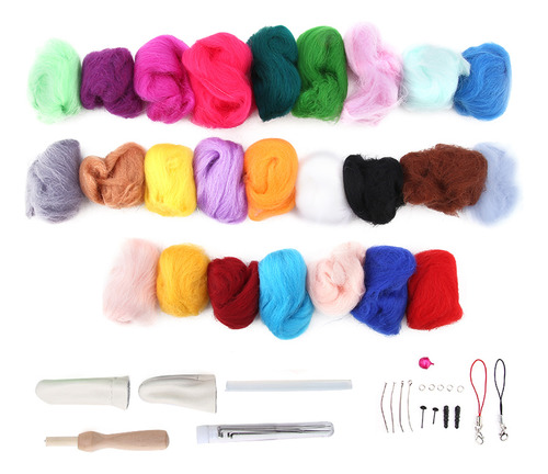 Felting Materials, Kit De Lana Para Roving, 25 Colores, Para