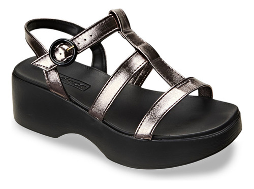 Sandália Casual Feminina 5503-101 Com Fivela Lateral Moleca