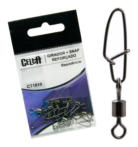 Girador C/ Snap Reforçado Celta Nº3 Black 79lb/35,8kg 10 Pçs