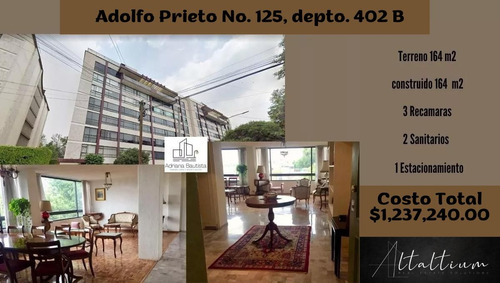 Departamento En La Delegación Benito Juarez, En Colonia Del Valle Norte, Adolfo Prieto No. 125, Depto. 402 B.   Nb10-di