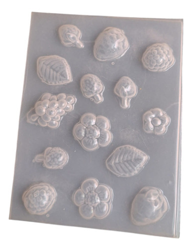 * Mini Molde Flores Frutas Hojas Chocolate Fondant Jabon
