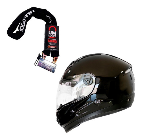 Conjunto Combo Casco Moto Integral + Linga Cadena Eslabonada