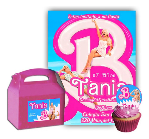 Invitacion Digital Barbie Y Ken Más Etiquetas De Regalo (Usado)