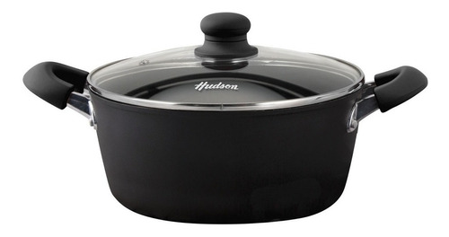 Cacerola Antiadherente Induccion Hudson  28 Cm Total Black