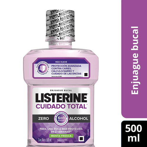 Enjuague Bucal Listerine cuidado Total Zero Alcohol X 500 Ml