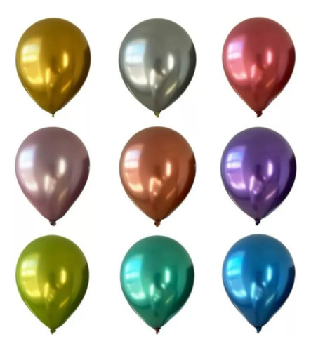 Globo Cromado 12 Pulgadas X50u Varios Colores Chrome Negro
