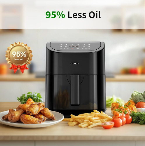 Freidora De Aire Compacta 4.8 Litros 10 Funciones Recetas En