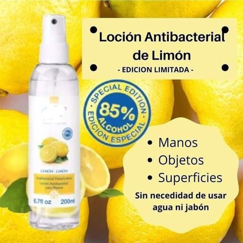 Locion Antibacterial Limon Just 200ml