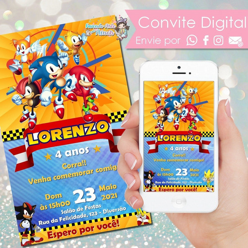 Convite Digital Sonic Mod3